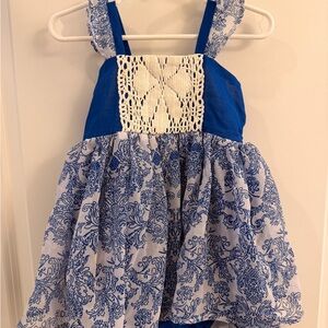 Well Dressed Wolf Blue and Cream Floral Dress